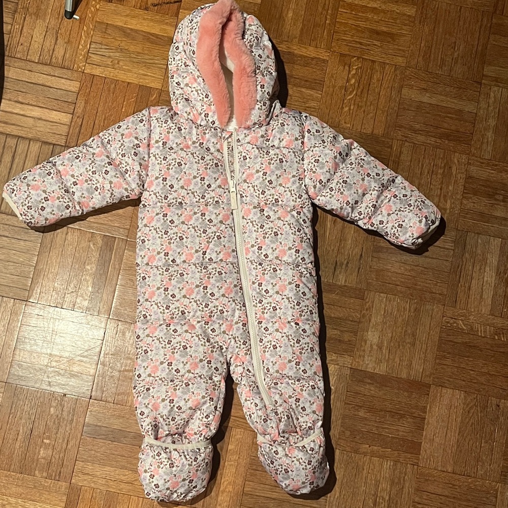 Okie Dokie Cream Baby Snowsuit